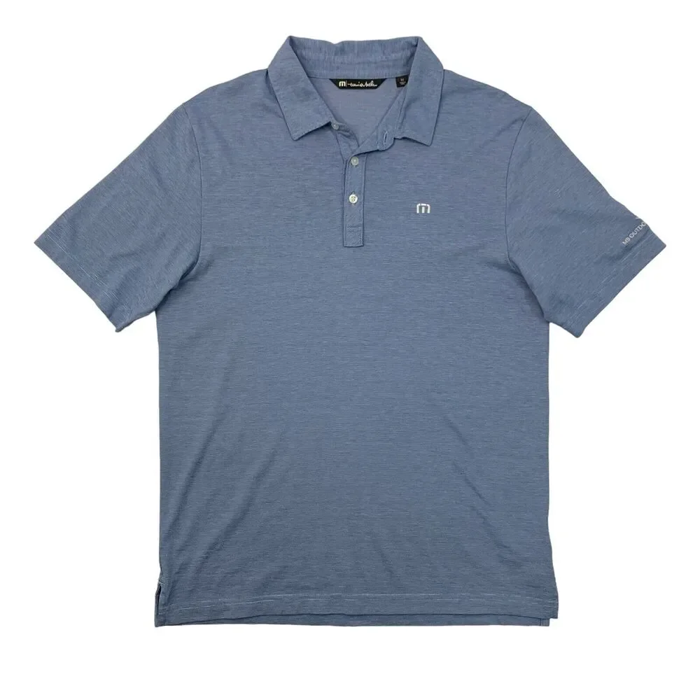 Travis Mathew Polo Shirt Mens M Medium Regatta Blue Pima Cotton Blend Golf